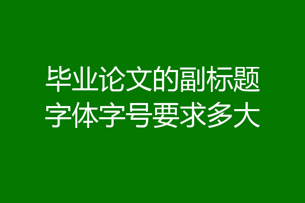 毕业论文的副标题字体字号要求多大