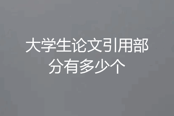 大学生论文引用部分有多少个