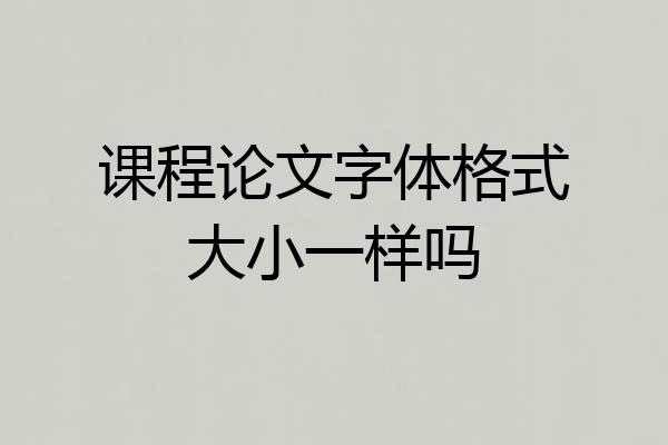 课程论文字体格式大小一样吗