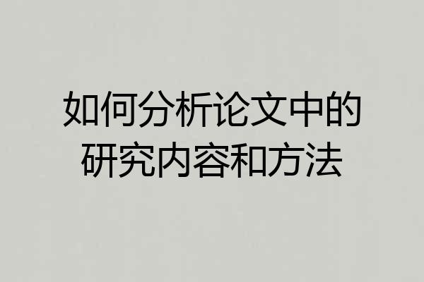 如何分析论文中的研究内容和方法