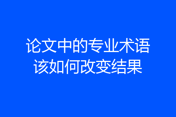 论文中的专业术语该如何改变结果