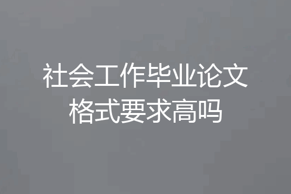 社会工作毕业论文格式要求高吗