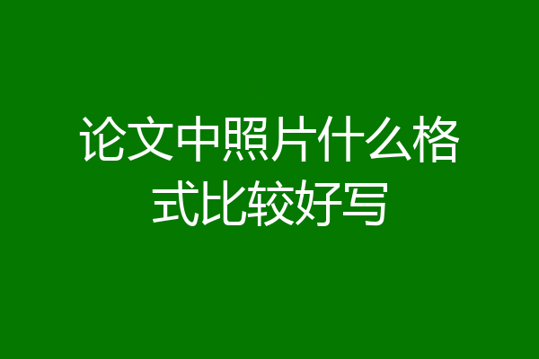 论文中照片什么格式比较好写