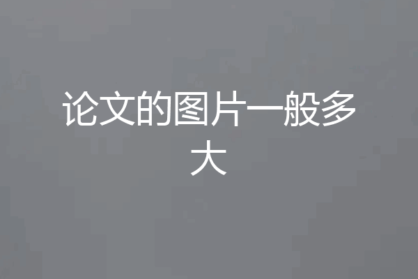 论文的图片一般多大
