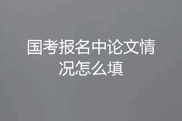 国考报名中论文情况怎么填