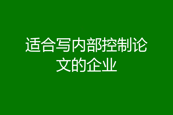 适合写内部控制论文的企业
