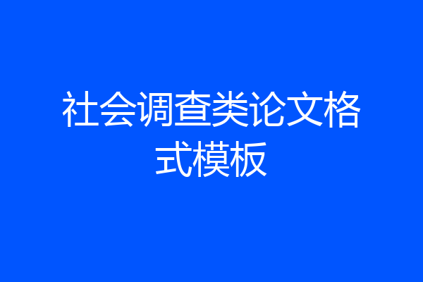 社会调查类论文格式模板