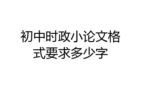 初中时政小论文格式要求多少字