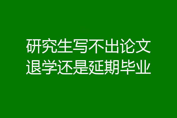 研究生写不出论文退学还是延期毕业