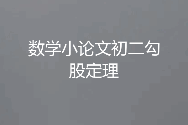 数学小论文初二勾股定理