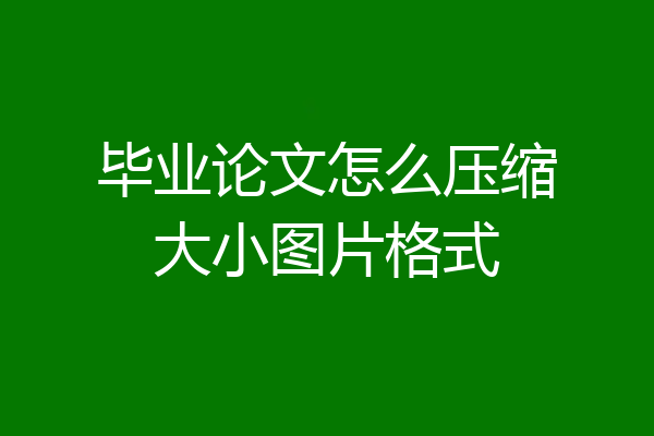 毕业论文怎么压缩大小图片格式