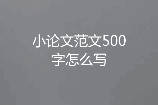 小论文范文500字怎么写