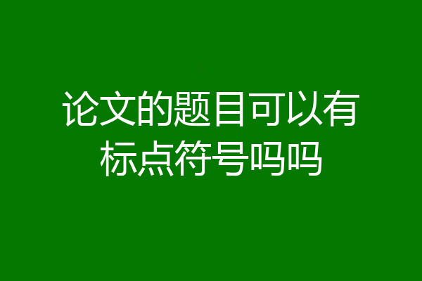 论文的题目可以有标点符号吗吗