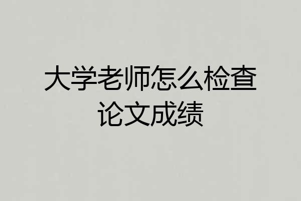 大学老师怎么检查论文成绩