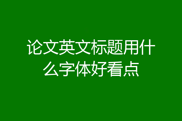 论文英文标题用什么字体好看点