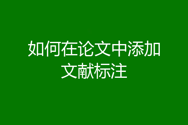 如何在论文中添加文献标注