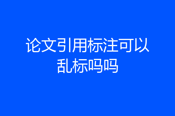 论文引用标注可以乱标吗吗