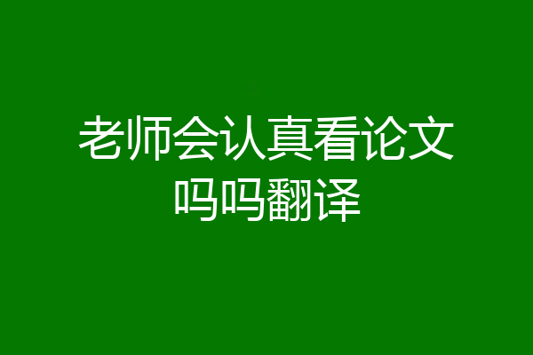 老师会认真看论文吗吗翻译