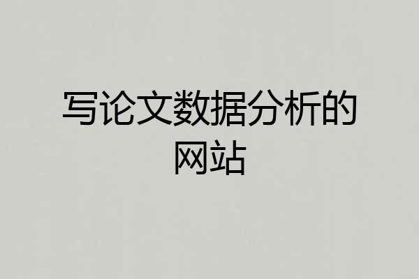 写论文数据分析的网站