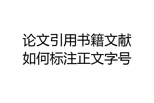 论文引用书籍文献如何标注正文字号
