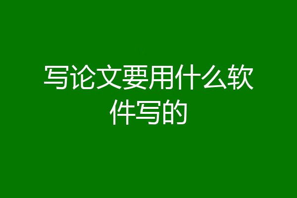写论文要用什么软件写的