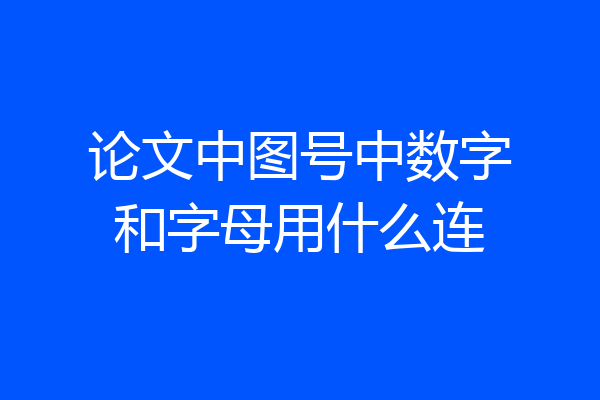 论文中图号中数字和字母用什么连