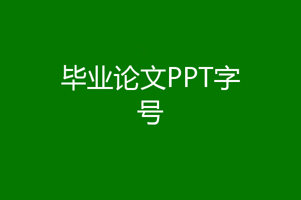 毕业论文PPT字号