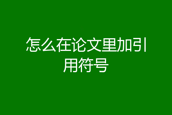 怎么在论文里加引用符号