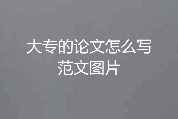 大专的论文怎么写范文图片