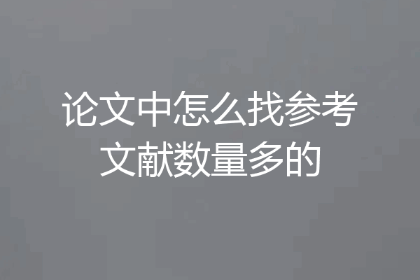 论文中怎么找参考文献数量多的