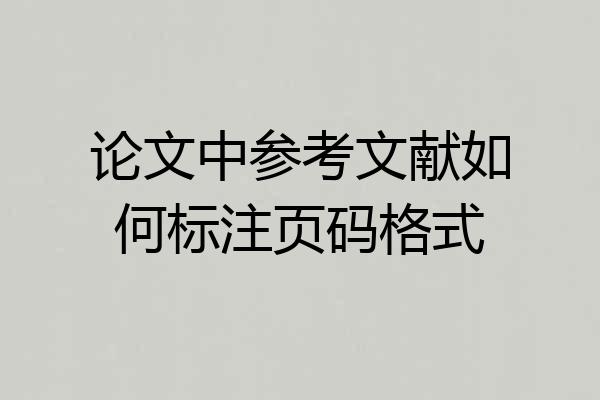 论文中参考文献如何标注页码格式