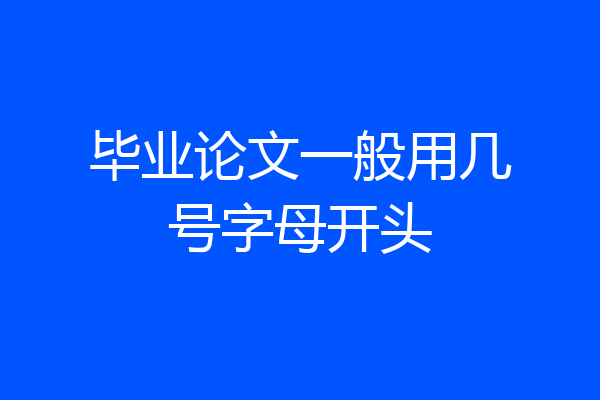 毕业论文一般用几号字母开头