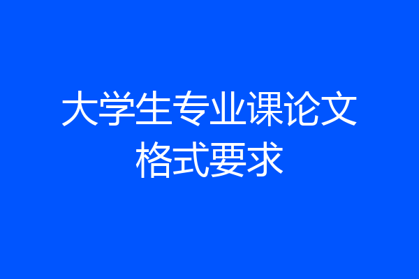 大学生专业课论文格式要求