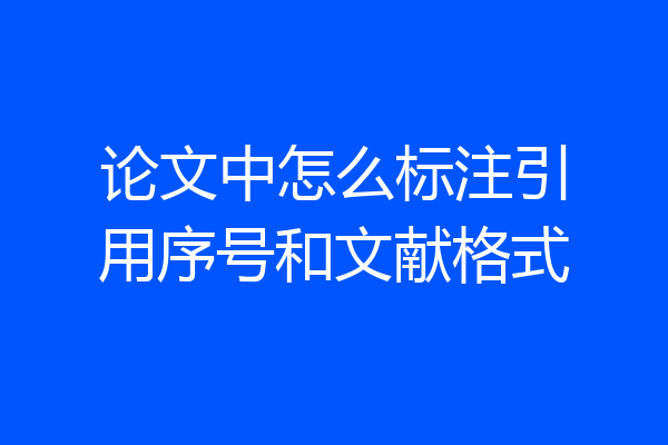 论文中怎么标注引用序号和文献格式