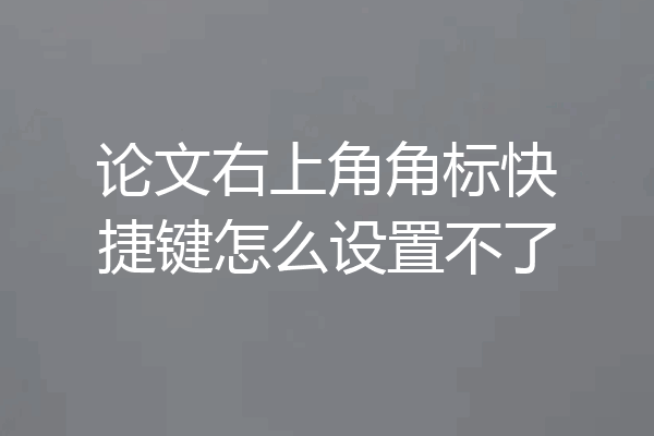 论文右上角角标快捷键怎么设置不了