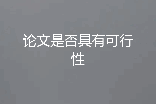 论文是否具有可行性