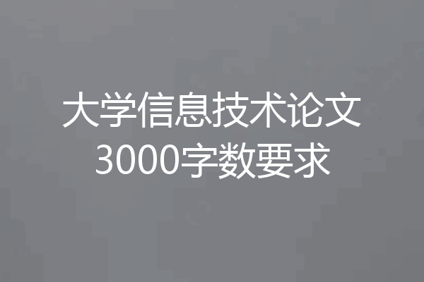 大学信息技术论文3000字数要求