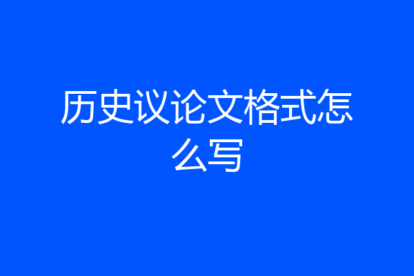 历史议论文格式怎么写