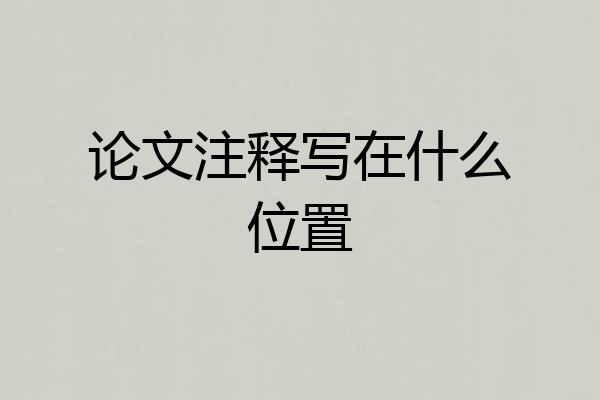 论文注释写在什么位置