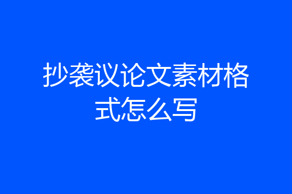 抄袭议论文素材格式怎么写