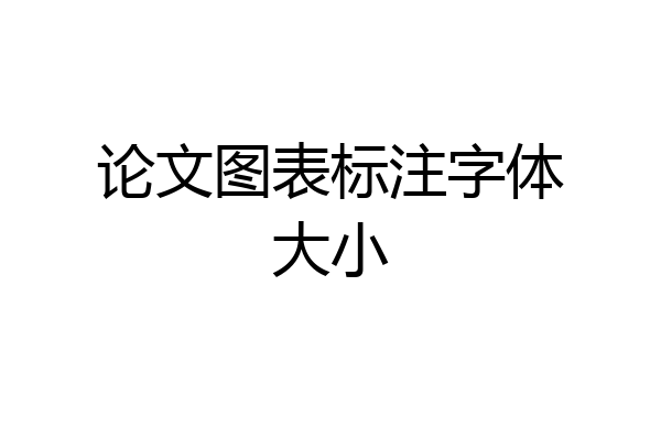 论文图表标注字体大小