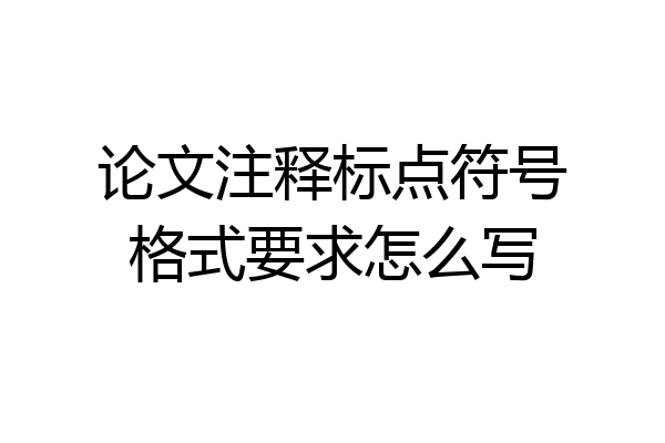论文注释标点符号格式要求怎么写