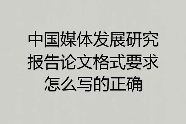 中国媒体发展研究报告论文格式要求怎么写的正确