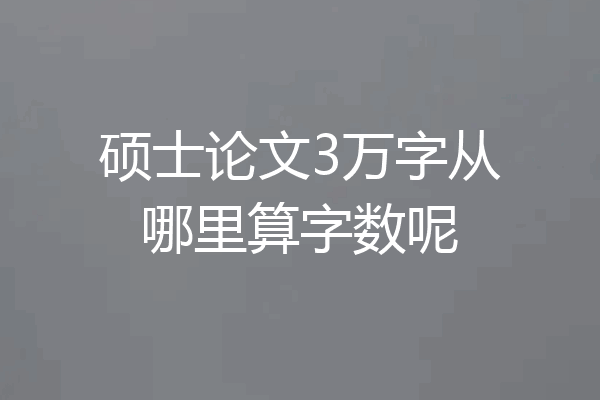 硕士论文3万字从哪里算字数呢