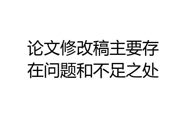 论文修改稿主要存在问题和不足之处