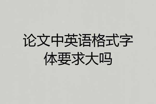 论文中英语格式字体要求大吗