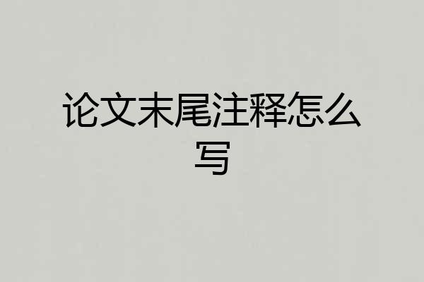论文末尾注释怎么写