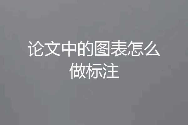 论文中的图表怎么做标注