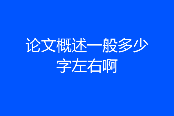 论文概述一般多少字左右啊