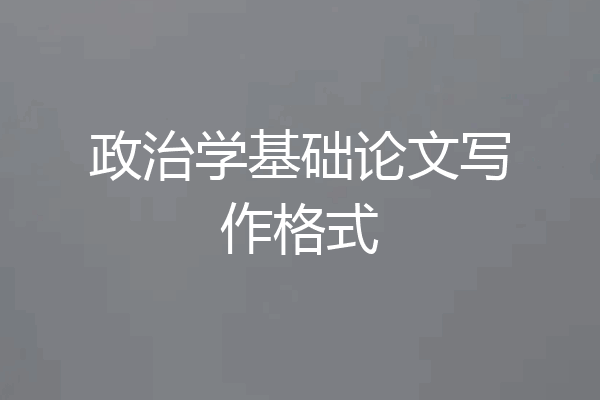 政治学基础论文写作格式